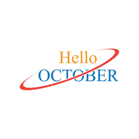 Hello October Template Vector, Design for Banner, Greeting Cards or Printのイラスト素材
