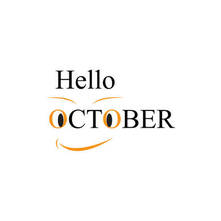 Hello October Template Vector, Design for Banner, Greeting Cards or Printのイラスト素材
