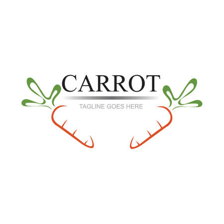 Carrot logo and healthy vegetable icon vector illustration best logo designのイラスト素材