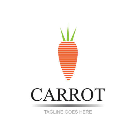 Carrot logo and healthy vegetable icon vector illustration best logo designのイラスト素材