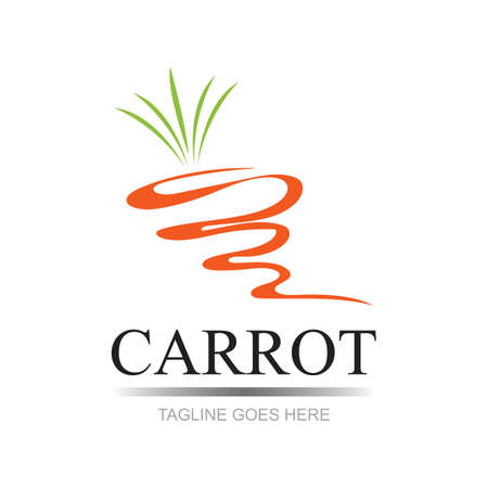 Carrot logo and healthy vegetable icon vector illustration best logo designのイラスト素材
