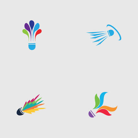 Badminton Sports Logo set  illustration design templateのイラスト素材
