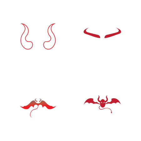 set of Devil horn logo Vector icon design illustration Templateのイラスト素材