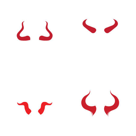 set of Devil horn logo Vector icon design illustration Templateのイラスト素材