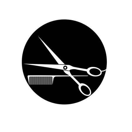 haircut salon logo vector illustration designのイラスト素材