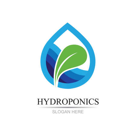 hydroponics logo vector illustration design templateのイラスト素材