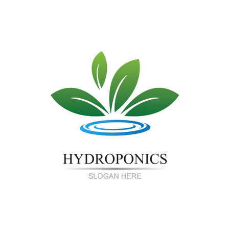 hydroponics logo vector illustration design templateのイラスト素材