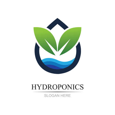 hydroponics logo vector illustration design templateのイラスト素材