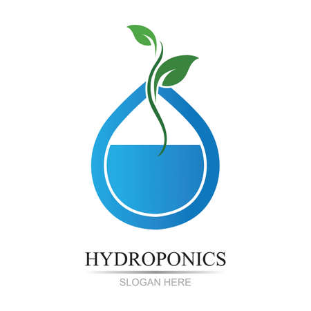 hydroponics logo vector illustration design templateのイラスト素材