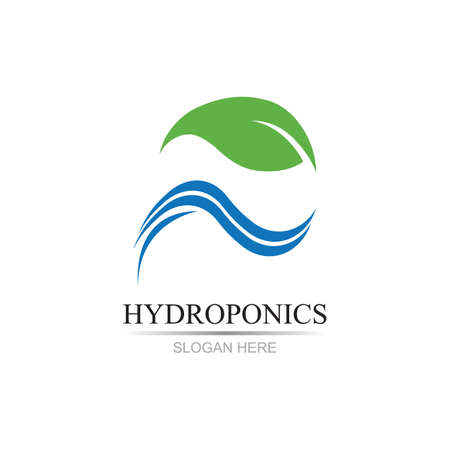 hydroponics logo vector illustration design templateのイラスト素材