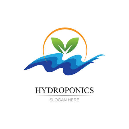 hydroponics logo vector illustration design templateのイラスト素材