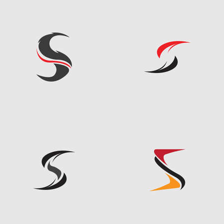 Letter S Logo set Template vector icon design on gray backgroundのイラスト素材