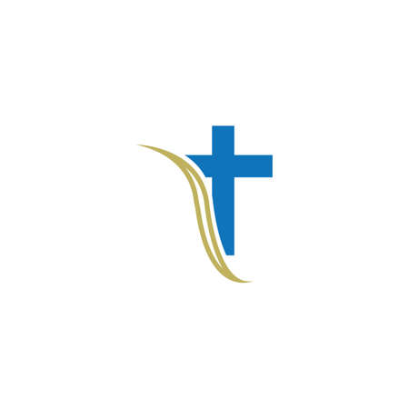 christian cemetery logo illustration designのイラスト素材