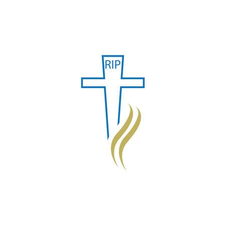 christian cemetery logo illustration designのイラスト素材
