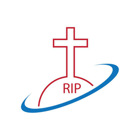 christian cemetery logo illustration designのイラスト素材
