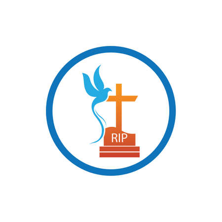 religion christian cemetery icon vector illustration design templateのイラスト素材