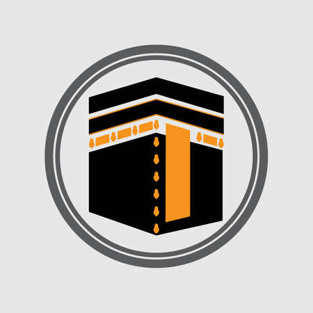 Kaaba Mecca Symbol Logo Illustration design templateのイラスト素材