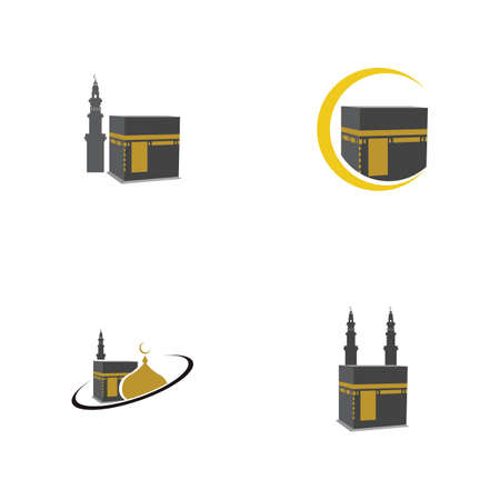 set of Kaaba Mecca Symbol  Illustration design templateのイラスト素材
