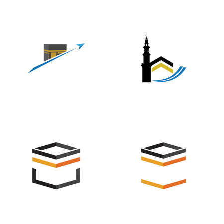 set of Kaaba Mecca Symbol  Illustration design templateのイラスト素材