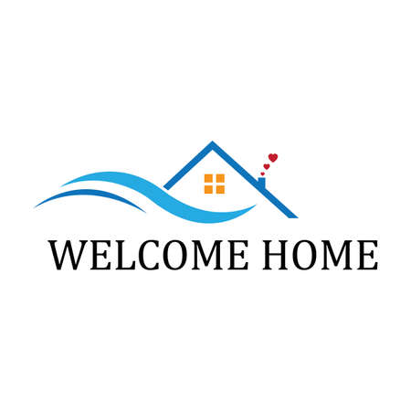 welcome home logo symbol illustration design templateのイラスト素材