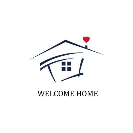 welcome home logo symbol illustration design templateのイラスト素材