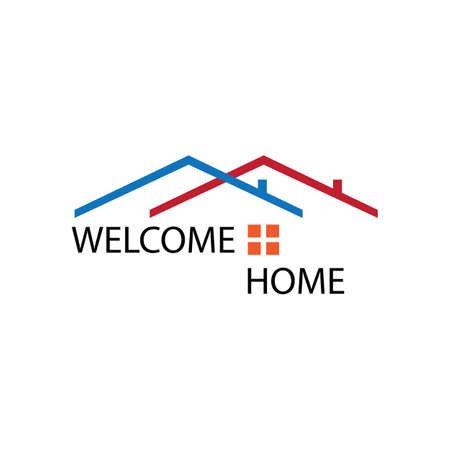 welcome home logo symbol illustration design templateのイラスト素材