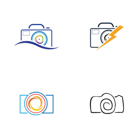 camera photography logo set  design templateのイラスト素材