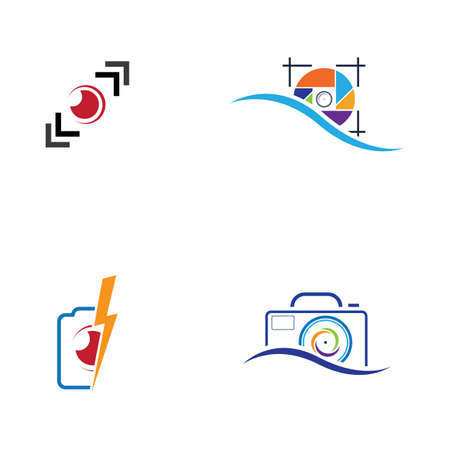 camera photography logo set  design templateのイラスト素材