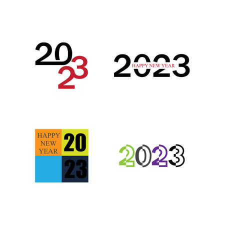 happy new year 2023 vector set illustration design templateのイラスト素材