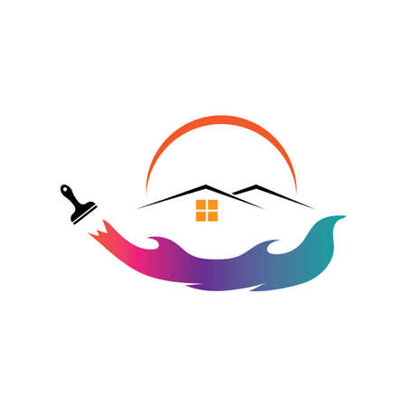 Painting logo and Real Estate, Property & Homes business logo designのイラスト素材