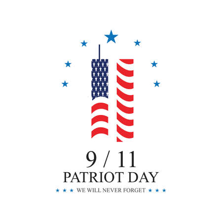 9-11 Patriot Day Always Remember logo illustration designのイラスト素材