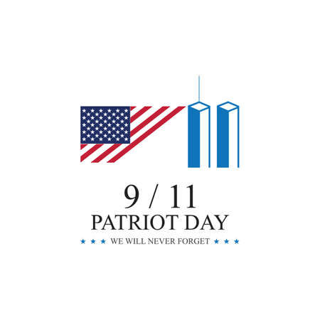9-11 Patriot Day Always Remember logo illustration design