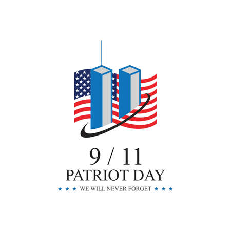 9-11 Patriot Day Always Remember logo illustration designのイラスト素材