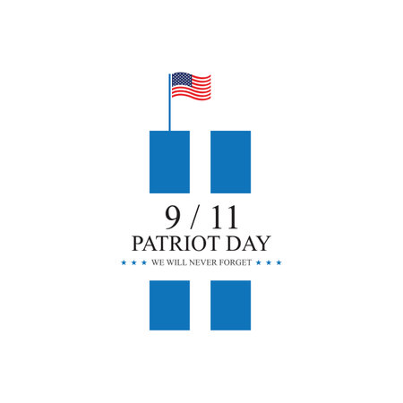 9-11 Patriot Day Always Remember logo illustration designのイラスト素材