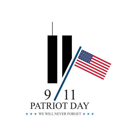 9-11 Patriot Day Always Remember logo illustration designのイラスト素材