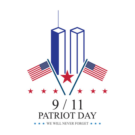 9-11 Patriot Day Always Remember logo illustration designのイラスト素材