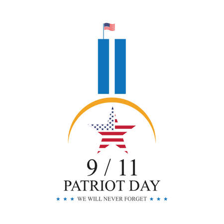 9-11 Patriot Day Always Remember logo illustration designのイラスト素材