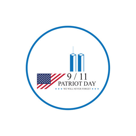 9-11 Patriot Day Always Remember logo illustration design
