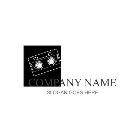 video tape VHS logo template vector illustration designのイラスト素材