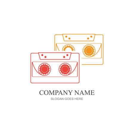 video tape VHS logo template vector illustration designのイラスト素材