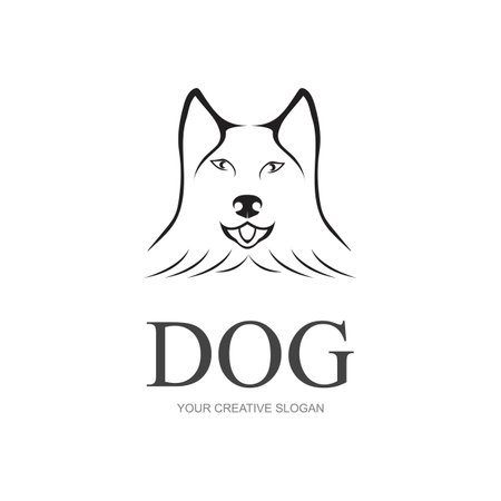 vector of a dog head logo illustration design templateのイラスト素材