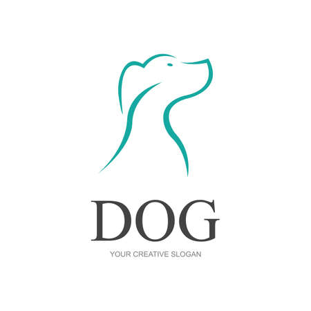 vector of a dog head logo illustration design templateのイラスト素材