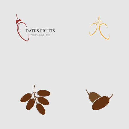 vector illustration of Dates Fruits set logo designのイラスト素材