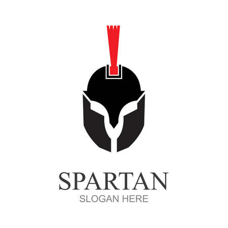 Spartan helmet logo template vector icon designのイラスト素材