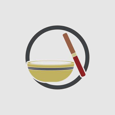 tibetan singing bowl logo vector illustration designのイラスト素材