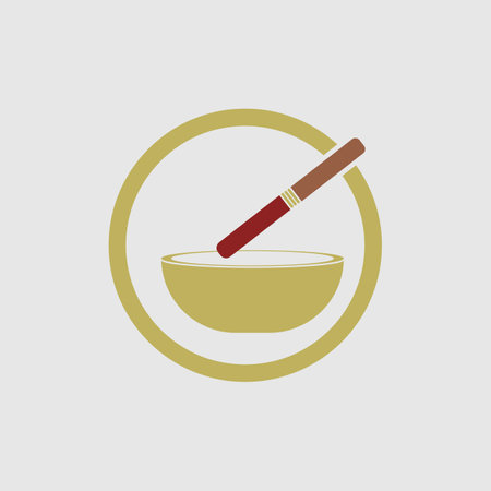tibetan singing bowl logo vector illustration designのイラスト素材