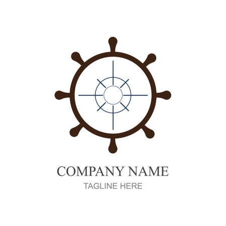 ship steering logo vector icon illustration template designのイラスト素材