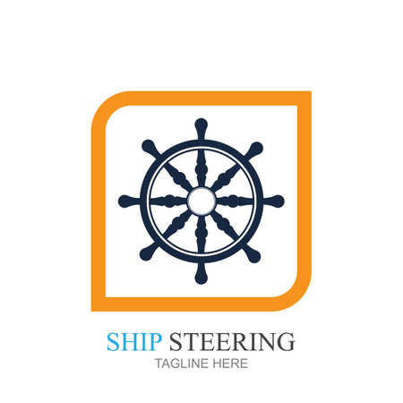 vector illustration of ship steering design templateのイラスト素材