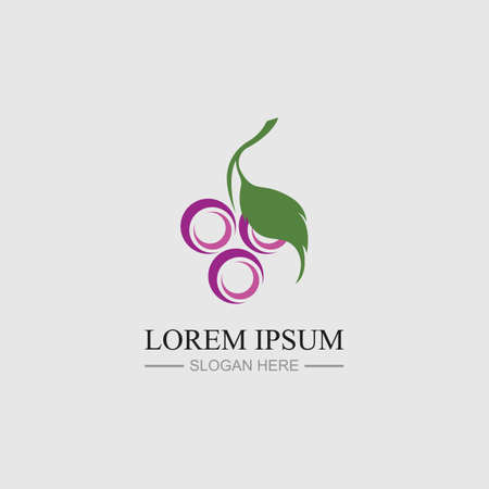 Grapes logo template vector icon illustration designのイラスト素材