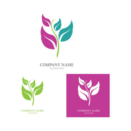 Logos of green leaf ecology nature element vector iconのイラスト素材